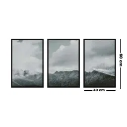 999store Grey Printed Cycle Paintings - Set of 3 image 4