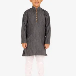 Pro-Ethic Style Developer Kids Grey & White Printed Full Sleeves Kurta with Pyjamas-image-35