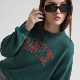 Only Green Cotton Graphic Print Sweatshirt-picture-16