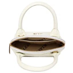 KLEIO White Textured Medium Handbag image 4