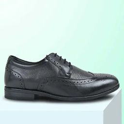 Imperio by Regal Men's Black Brogue Shoes-image-49
