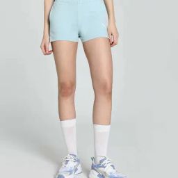Puma Sky Blue Cotton Sports Shorts-image-5