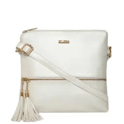 KLEIO White Solid Medium Sling Handbag image 1