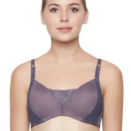Triumph Grey Lace Work Everyday Bra-image-60