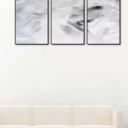 999store Grey Printed Rose Paintings - Set of 3 image 1