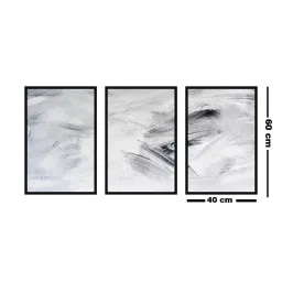 999store Grey Printed Rose Paintings - Set of 3 image 4