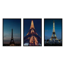 999store Blue & Gold Printed Eiffel Tower Paintings - Set of 3 image 2