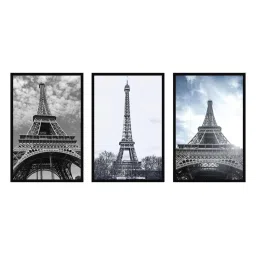 999store Grey & Blue Printed Eiffel Tower Paintings - Set of 3 image 2