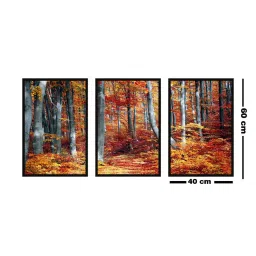 999store Orange & Grey Printed Trees Paintings - Set of 3 image 4