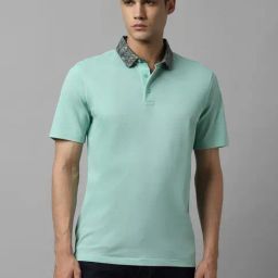 Louis Philippe Sport Blue Cotton Regular Fit Polo T-Shirt-picture-10