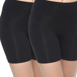 Soie Black Cycling Shorts - Pack of 2-image-82