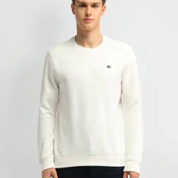 Arrow Sport Off White Cotton Regular Fit Self Pattern Sweatshirt-picture-5