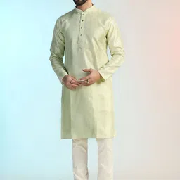 Prakatha Men Embroidered Regular Sequinned Kurta with Trousers-picture-18