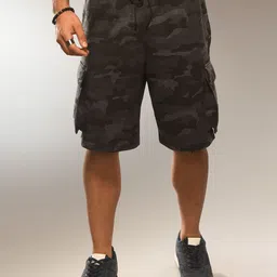 Supa Men Printed Slim Fit Mid-Rise Sports Shorts-image-2