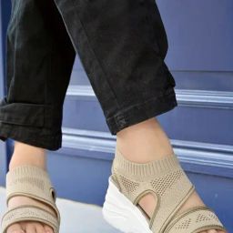 Shoetopia Kids Beige Sling Back Wedges-picture-40