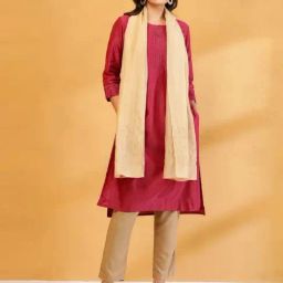 Fabindia Beige Regular Fit Embroidered Dupatta-24