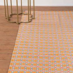 Incana Pure Cotton Ripe Mango Yellow Printed Rug - 3Ft X 5Ft-1