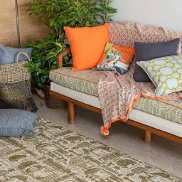Udanti Pure Cotton Beige And Khaki Printed Rug - 5Ft X 8Ft-picture-11