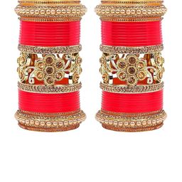 jtraditional Set Of 52 Zircon Studded Bangle-image-85