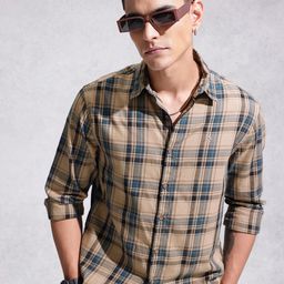 WROGN Opaque Checked Pure Cotton Casual Shirt-picture-7