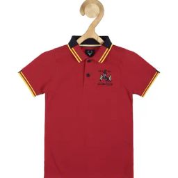 Allen Solly Junior Red Solid Polo T-Shirt-image-16