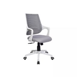 Rose Mono Mesh Mid-Back Ergonomic Revolving Chair for Conference and Office White and Grey-36