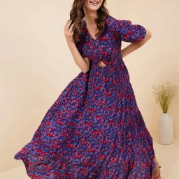 Rare Blue Printed Maxi Dress-image-23