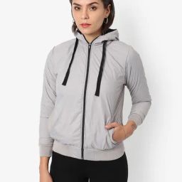 Campus Sutra Grey Regular Fit Bomber Jacket-image-100