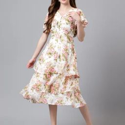 Latin Quarters Multicolor Floral Midi Dress-image-96