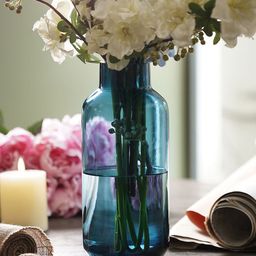 Pure Home and Living Blue Bottle Neck Glass Vase-33