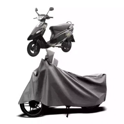 Auto Pearl Two Wheeler Cover with Bag for TVS Pep Plus, Silver-image-24