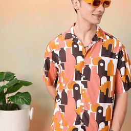 Mast & Harbour Graphic Printed Drop-Shoulder Sleeves Relaxed Fit Casual Shirt-image-29