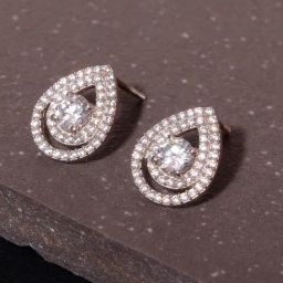 GIVA 92.5 Sterling Silver Sparkle Drop Stud for Women-image-8