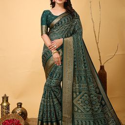 LeeliPeeri Designer Bandhani Zari Saree-image-51