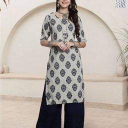 HERE&NOW Women Pack of 2 Ethnic Motifs Printed Kurta-image-11
