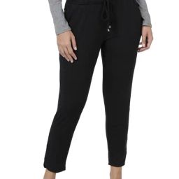 Enamor Black Regular Fit Pants-picture-7