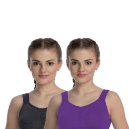 FIMS Black & Purple Full Coverage Sports Bras - Pack Of 2-2