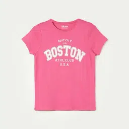 Fame Forever by Lifestyle Kids Fuchsia Pink Cotton Printed T-Shirt-image-44