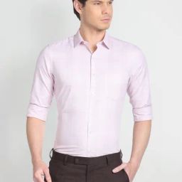 Arrow Pink Cotton Regular Fit Checks Shirt-picture-46