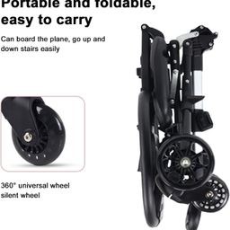 WENGTY Tiny Baby Stroller Pram| New Born/Safety Harness| with Sunshade,Foldable Baby Trolley with 2-Position Adjustable, 3 Point Safety Belt, Baby Pram Stroller for Kids with Canopy & Parent Handle image 3