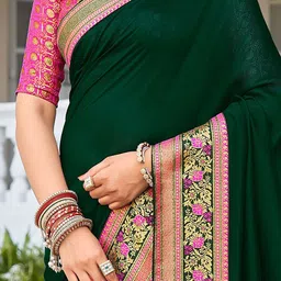 Anouk Rustic Woven Design Zari Saree image 4