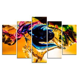 WENS Abstract 5 Pieces Laminated Wall Art Panels  -Multicolor-9