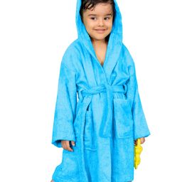 Mumma's Touch Organic Bamboo Kids Bath Robe - Aqua - Pack of 1-image-80