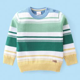 Babyhug Knitted Full Sleeve Pullover Sweater with Striped Design - Multicolour-image-56