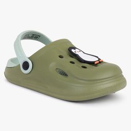 Superminis Penguin Applique Detailed Perforated Clogs - Mehandi Green-image-25