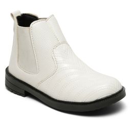 Tiny Bugs Abstract Designed Ankle Length Boots - White image 3