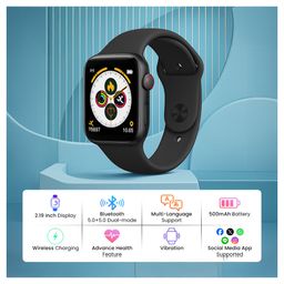 i kall IKALL W3 Pro Smartwatch with 2.19" Display, Sleek Dial with IP68 Water Resistant, Sp02 Tracking and Wireless Charging (Multiple Sports Modes, Bluetooth Calling) (Black) image 2