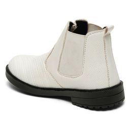 Tiny Bugs Abstract Designed Ankle Length Boots - White image 4