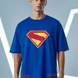 Bewakoof Superman Printed Drop-Shoulder Sleeves Pure Cotton Oversized T-shirt-picture-31