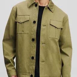 Karl Lagerfeld Spread Collar Flap Pockets Tailored Jacket-image-48